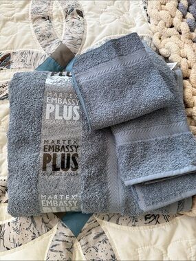 Martex Embassy Plus Blue Bath Towel Set - Soft Absorbent Cotton